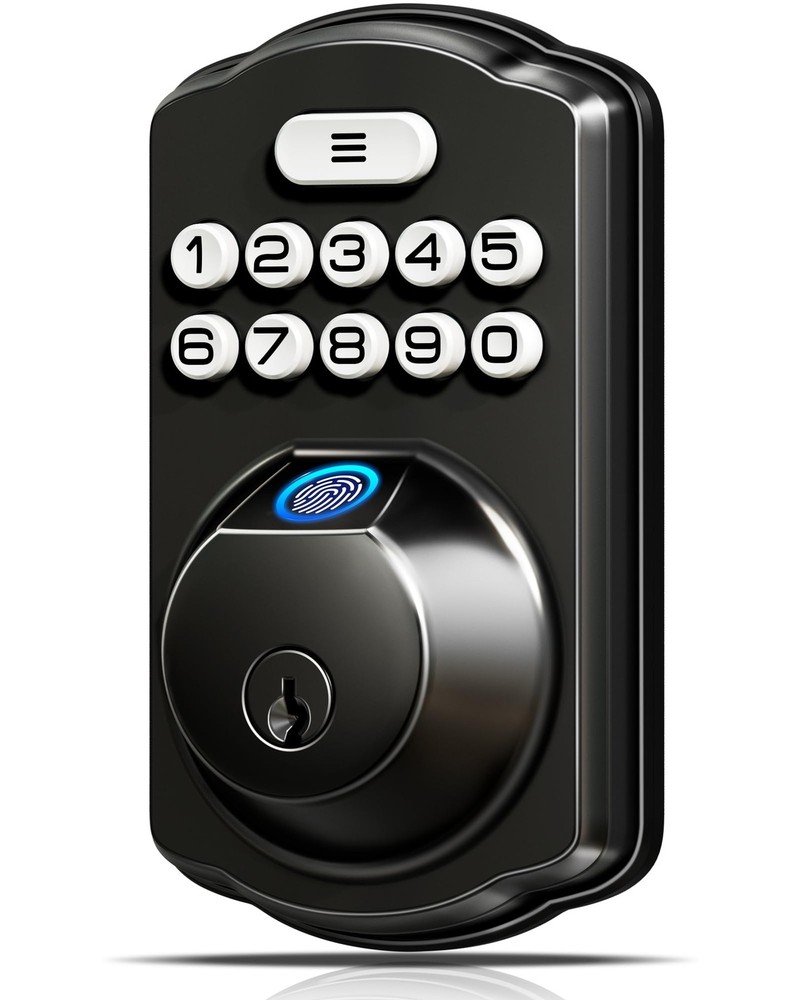 KS02A Fingerprint Keyless Entry Door Lock, Auto Lock, Electronic Keypad Deadb...