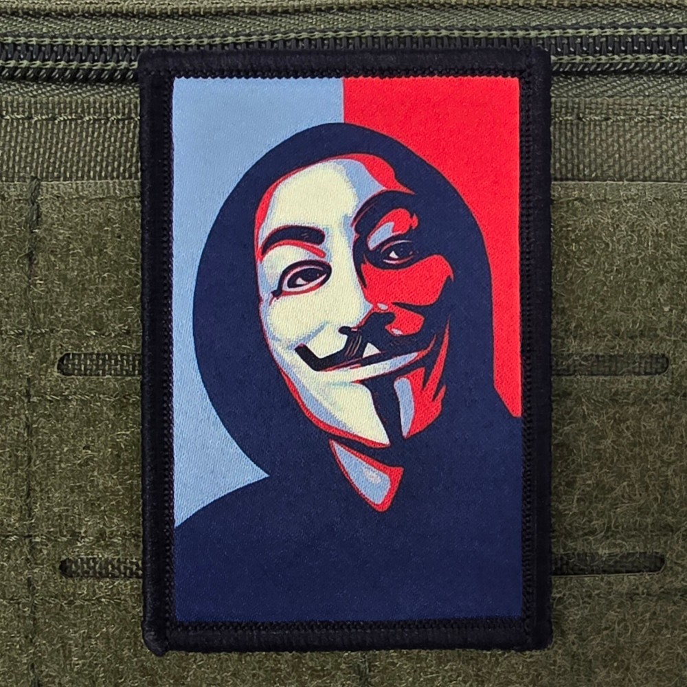 Anonymour Hacker Patch Protest Moral Tactical Meme USA Flag Hook & Loop 3x2