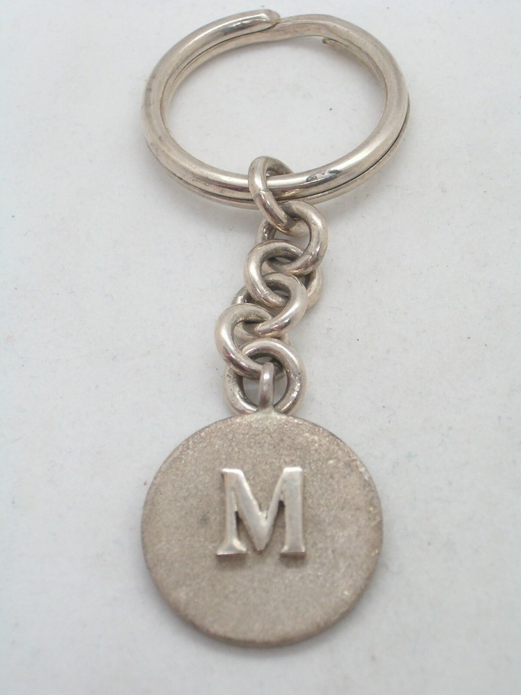 Letter Keychain - M - 925 Silver - Initial - Alphabet - Breeze -
