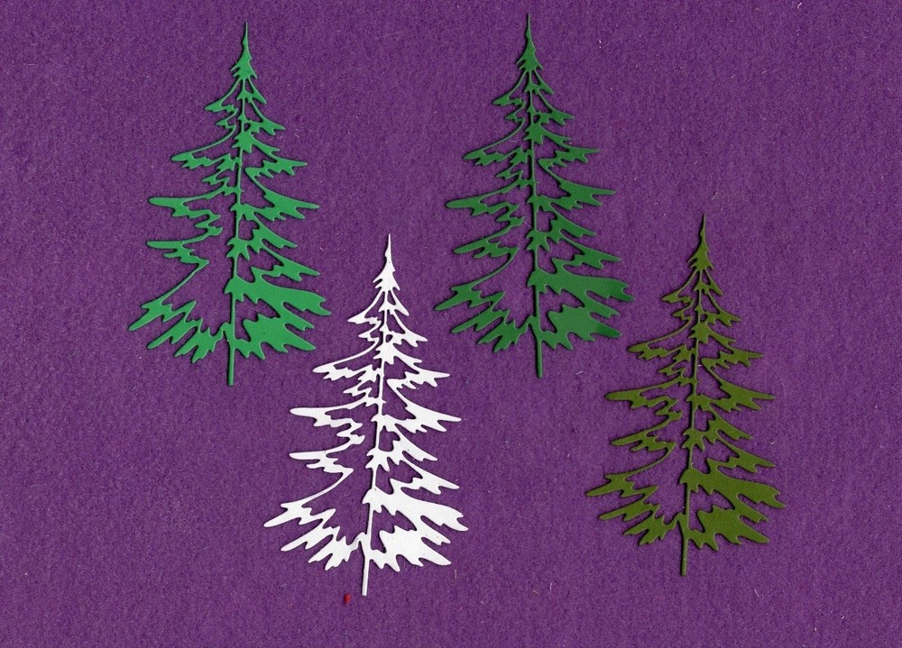 PINE TREE larger die cuts scrapbook cards