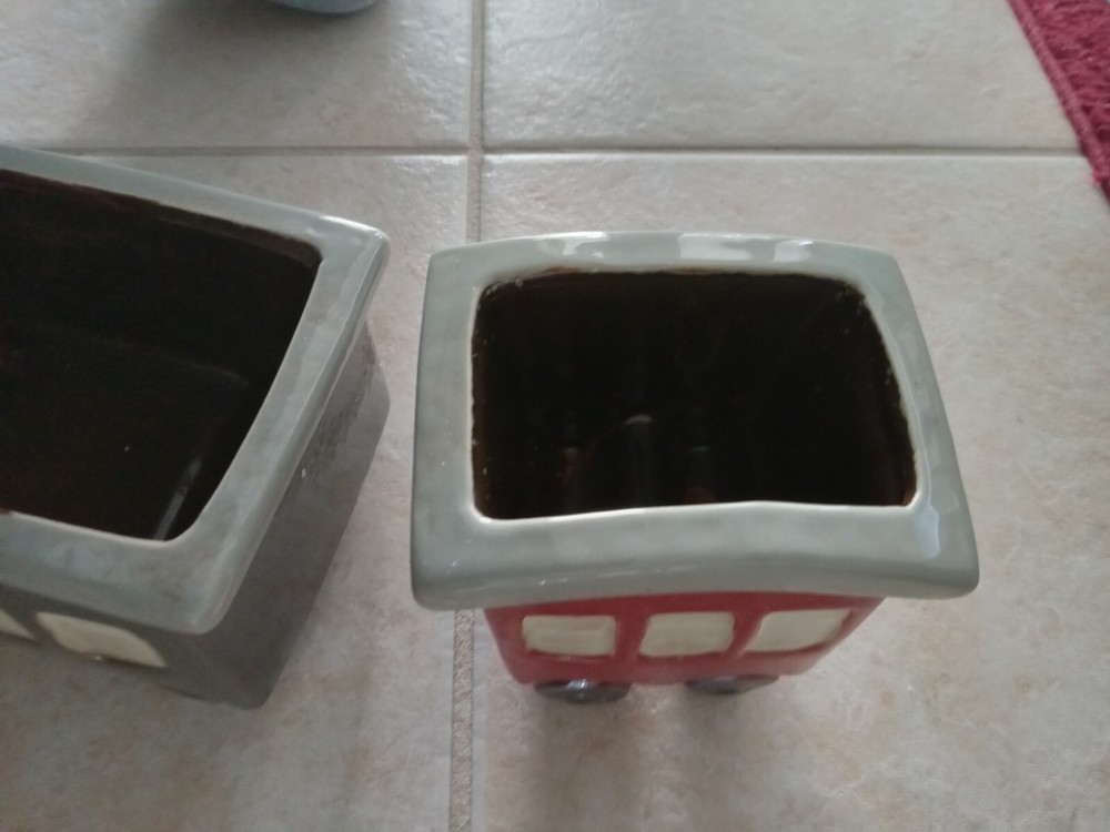 Set Of Tree Ceramic Train Planters