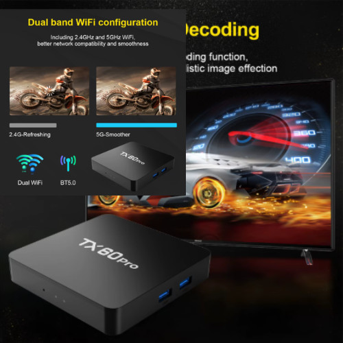 Velec Smart TV Box Android 16 16+256GB 4K Video Decoding High-End Streaming