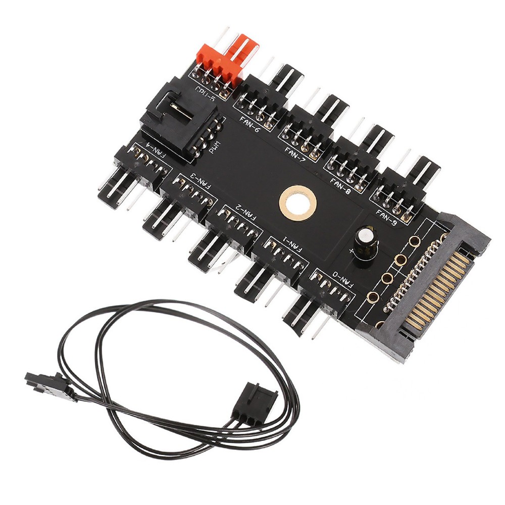 10x 4-pin PC CPU PWM Cooling Fan Speed Controller Hub SATA Power Socket Splitter