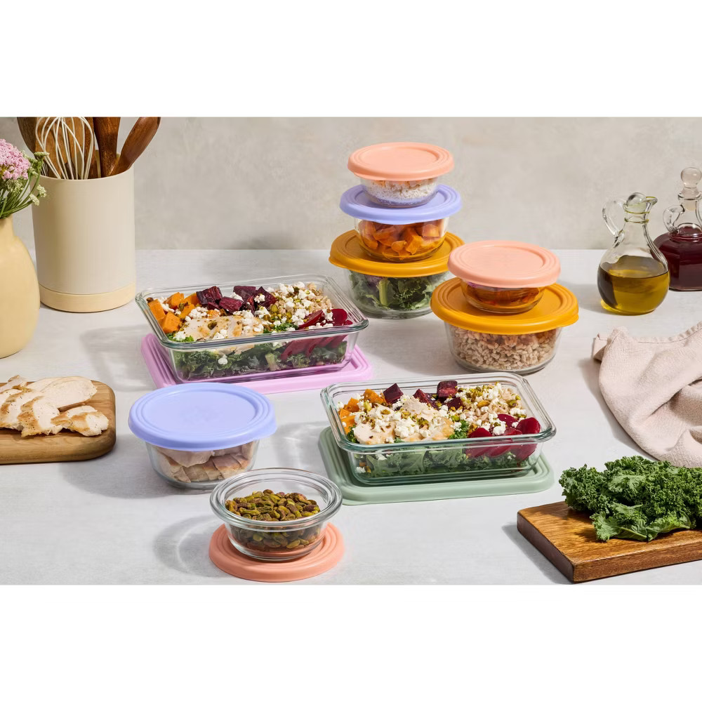 Ello Everyday 18pc Glass Mixed Food Storage Container Set
