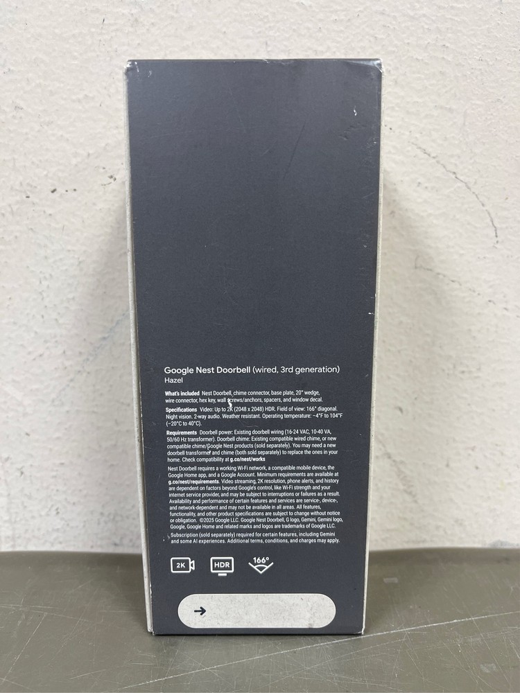 Google Nest Doorbell (Wired, 3rd gen) - Hazel