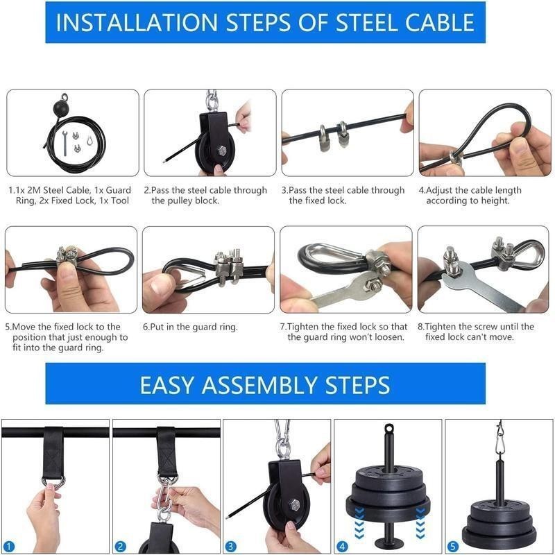 Pull Down and Lift Weight Pulley System Cable Machine Pulley Attachment Triceps