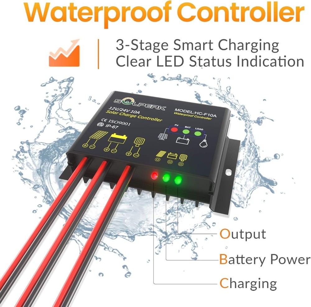 Solar Panel Kit 20W 12V Solar Battery Trickle Charger Maintainer Controller