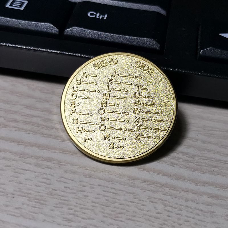 CW Morse Code Decoder Chart Medal Commemorative Bronze Alloy Steel Coin Gift