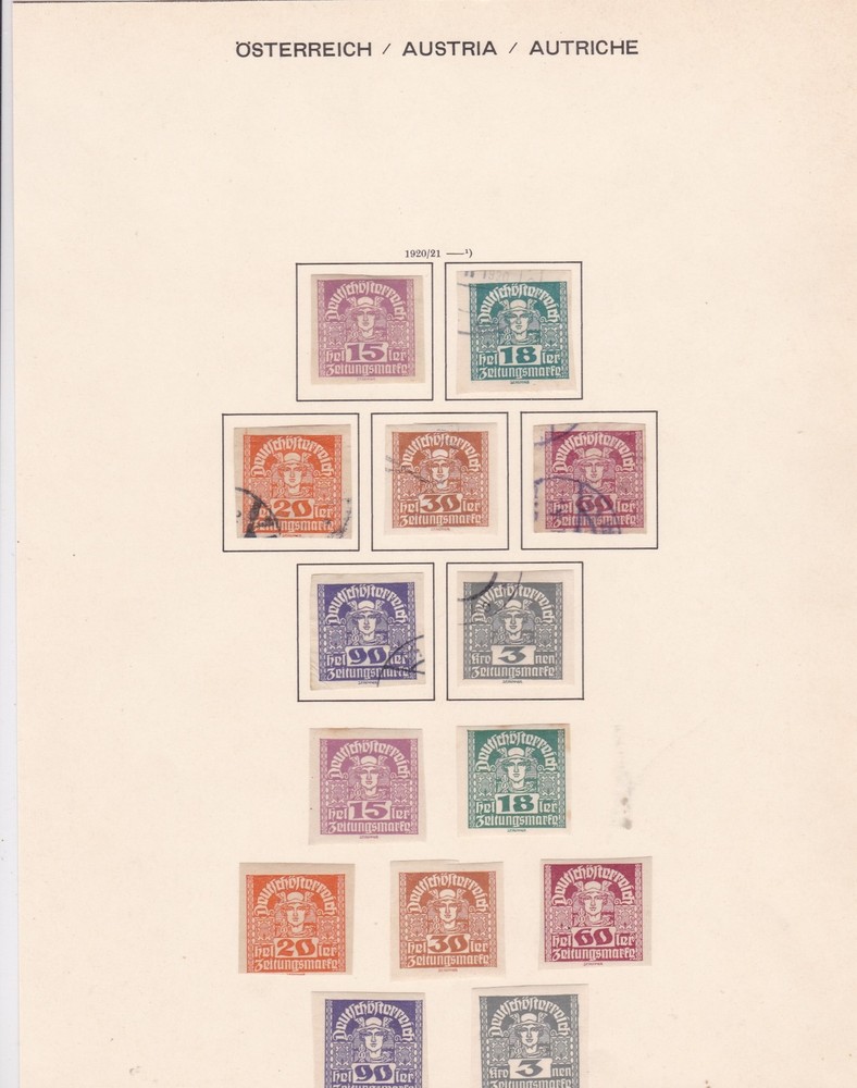 austria 1920 newspaper stamps ref 10628