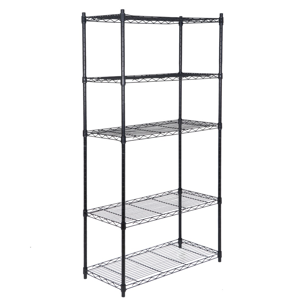 5 Tier Wire Shelf Rack Unit Adjustable Storage Rack for Kitchen Home Office