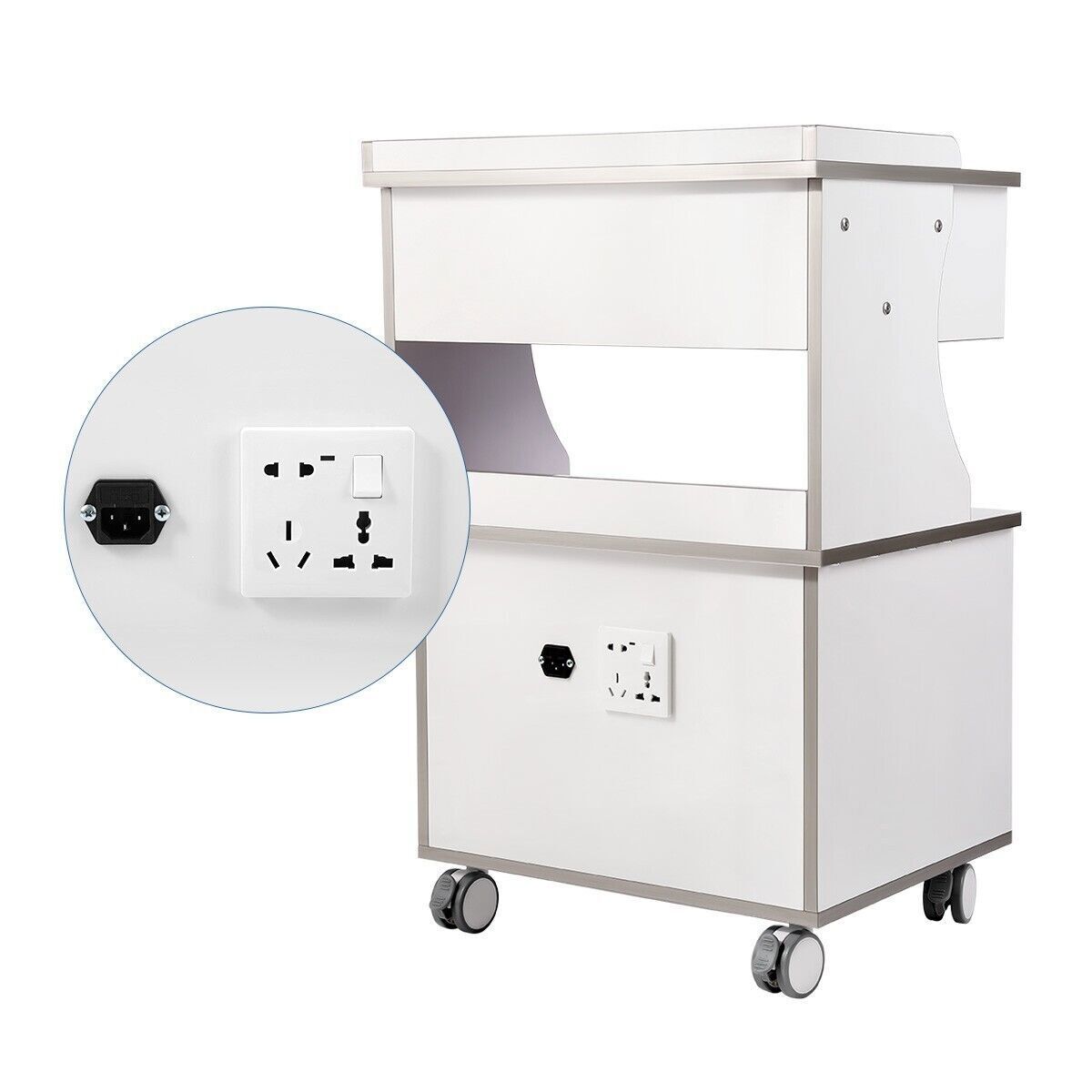 Medical Dental Mobile Cabinet Steel Material with Three Drawers instrument tray