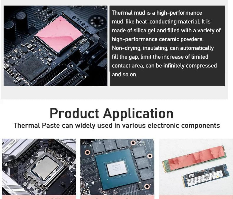 12.8W/Mk Thermal Putty for VGA GPU IC Processor Rapid Cooling Thermal Pad Replac