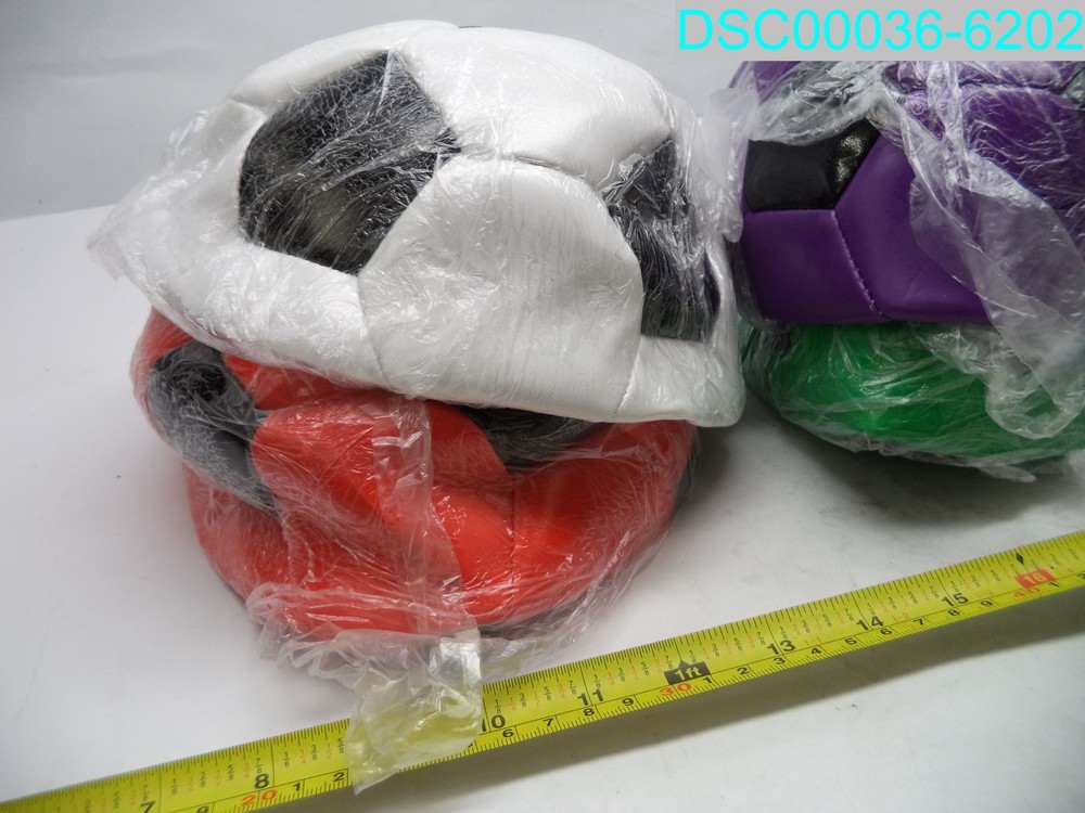 QTY=6: Multi Colored Deflated Soccer Balls
