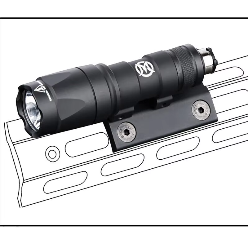 WADSN M300A M600C Hunting Flashlight+Mlok Keymod Offset Mount Base Metal CNC