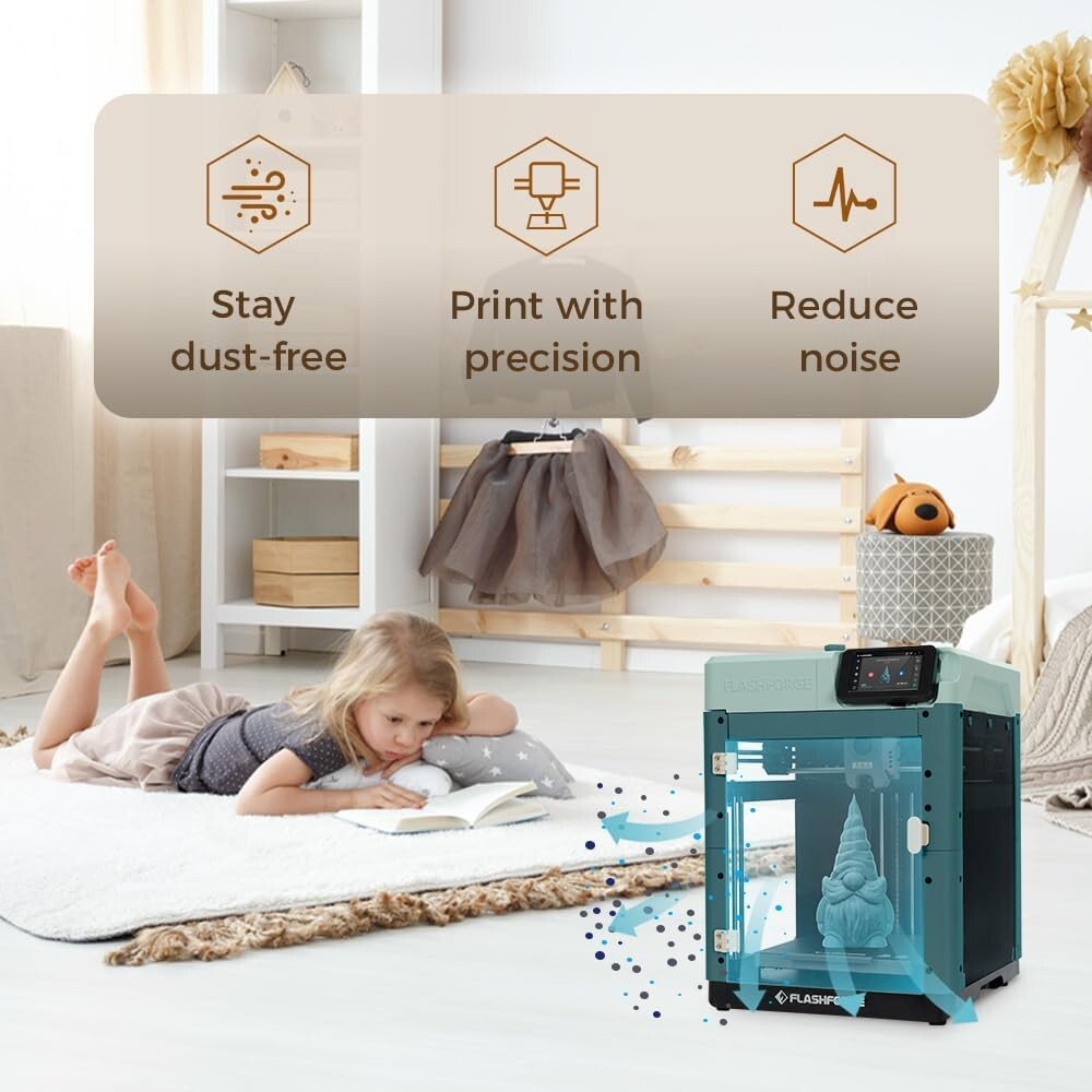 FLASHFORGE Adventurer 5M 3D Printer Enclosure Kit Safer & Quieter Cover Protect