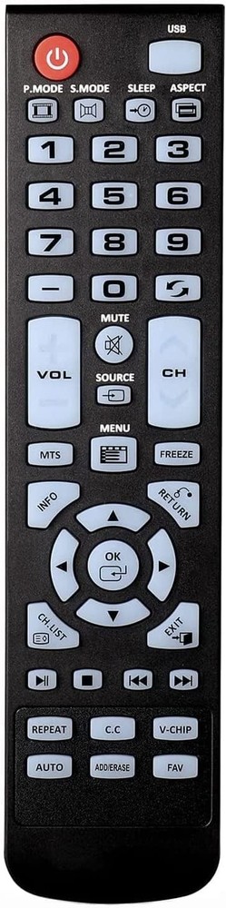 Universal Remote Control Replacement for All Element TV LCD LED HDTV Black