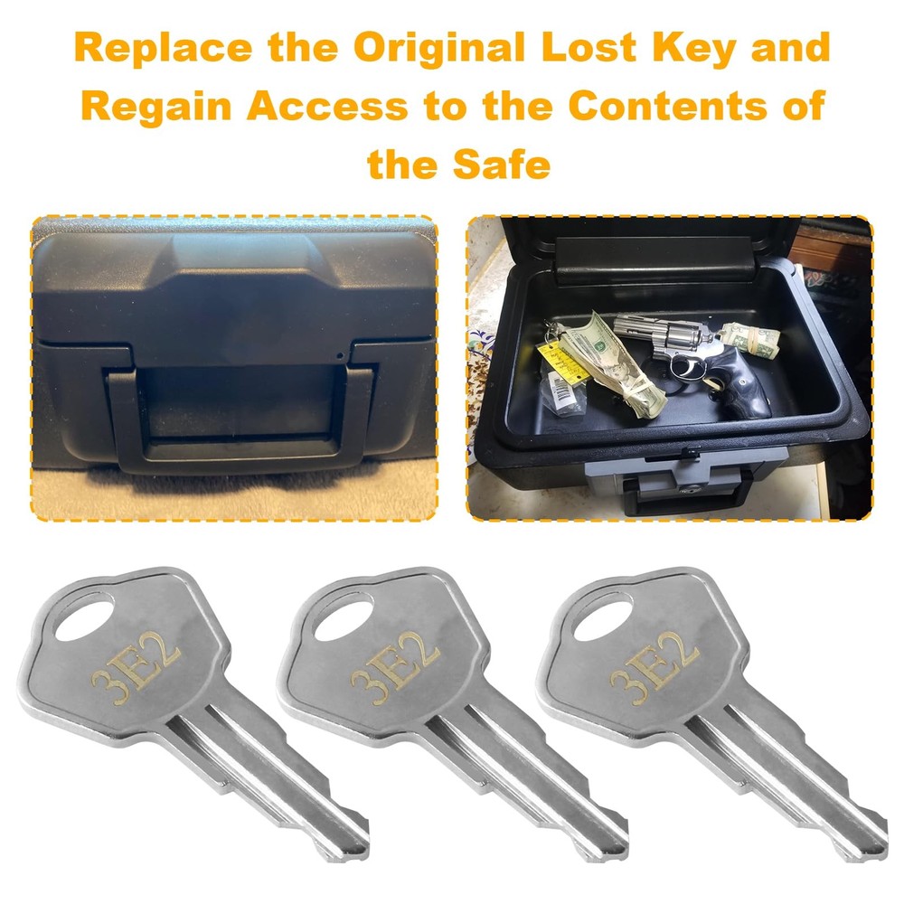 Sentry Safe Replacement Keys Model 1100-Codes 3E2 for 3E2, Silver