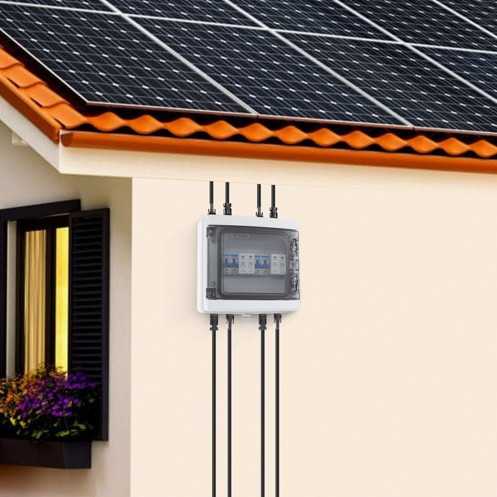 2 Strings Solar Combiner Box For Solar Panel Disconnect Switch Circuit Breaker