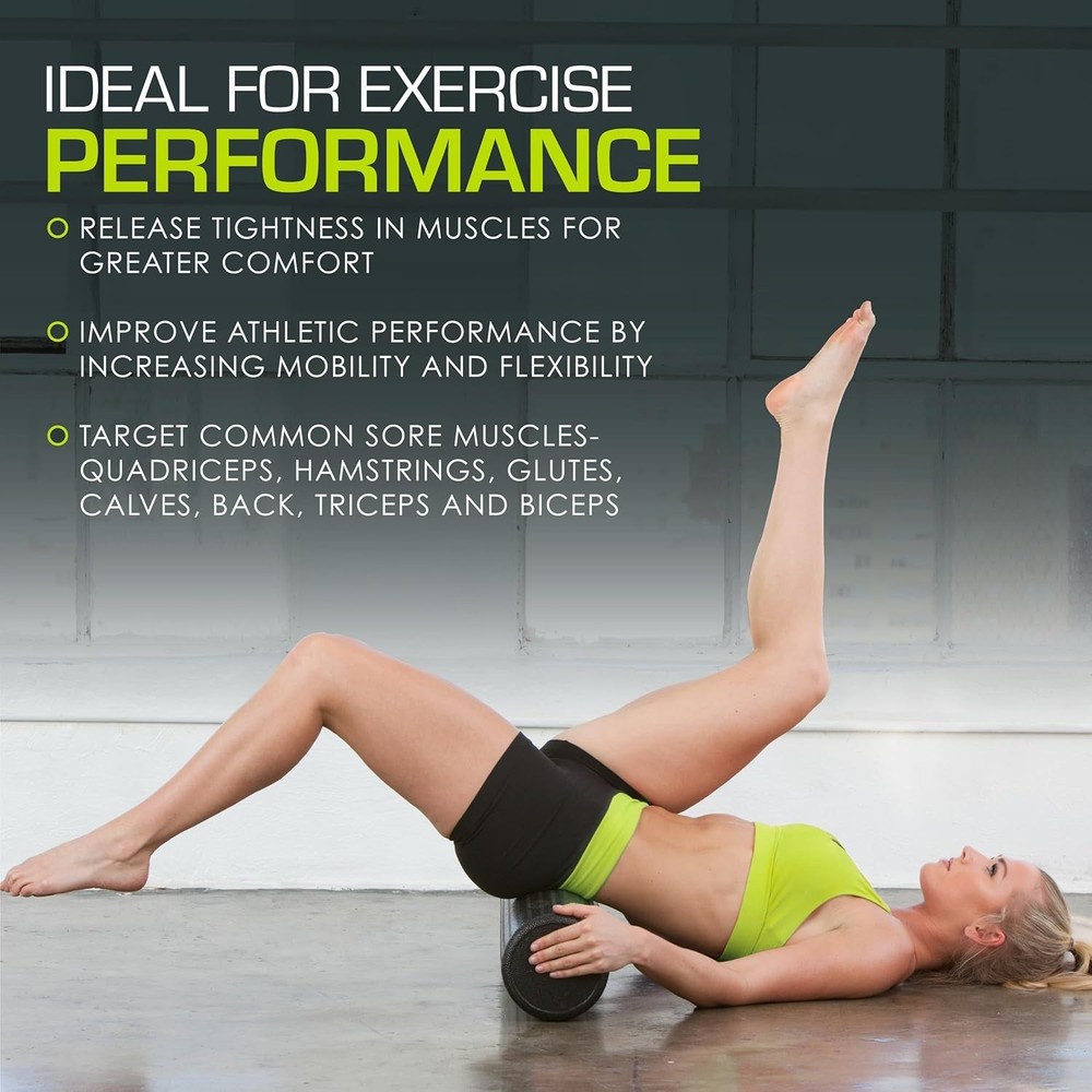 Firm 12" Foam Roller - Versatile Tool for Muscle Therapy & Flexibility Training