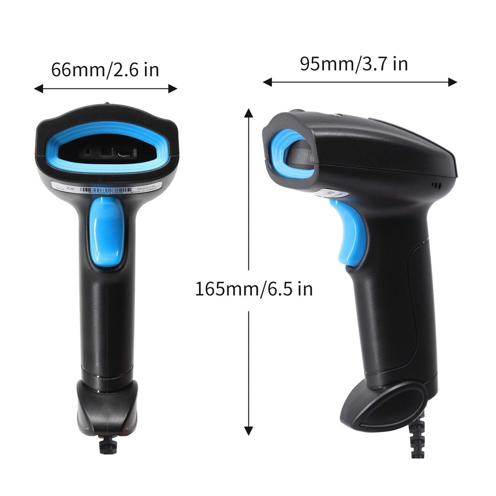JIAN BOLAND Barcode Scanner USB 1D Wired CCD Barcode Reader Supports Screen Scan