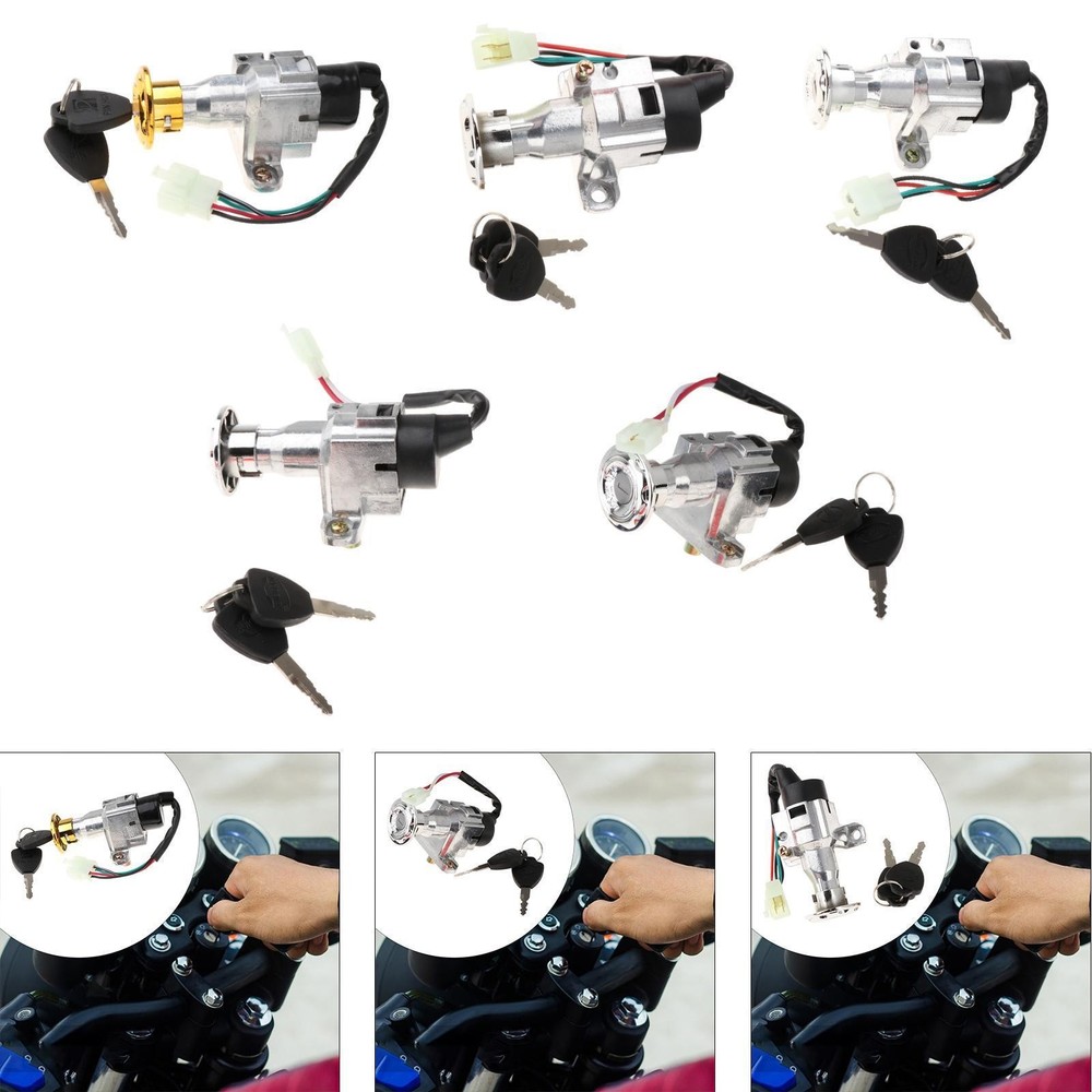 Electric Bicycle Lock Set Ignition Switch Key Lock Set Ignition on/Off Lock Set