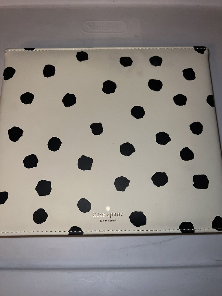 Kate Spade Notepad Portfolio Desktop Black Polo Dots