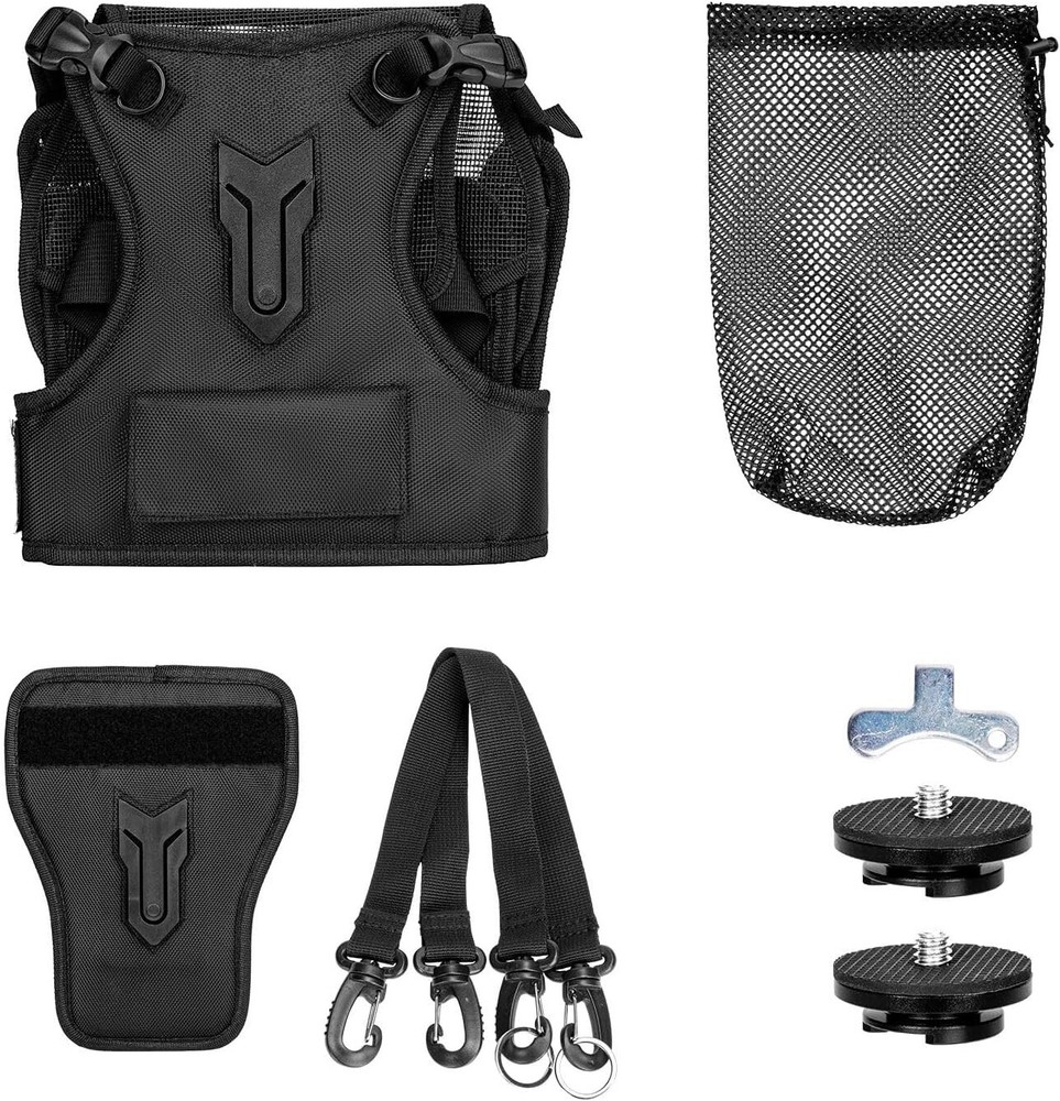 Fomito Multi Camera Strap Carrying Chest Harness System Vest with Side Holster