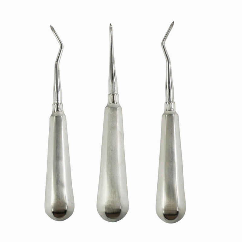3 Pcs Dental Stainless steel Extraction Root Tip Luxating Elevators Teeth Tools