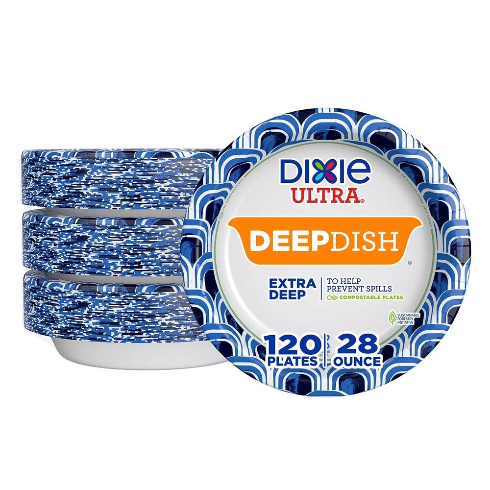 Dixie Ultra Extra Deep Dish Paper Plates 28 oz., 120 ct.
