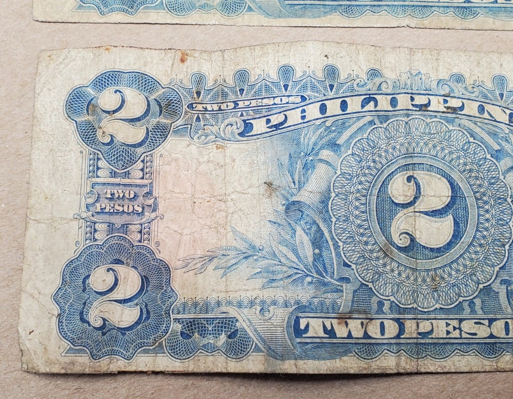 1936 and 1941 Philippines Two Pesos Banknote