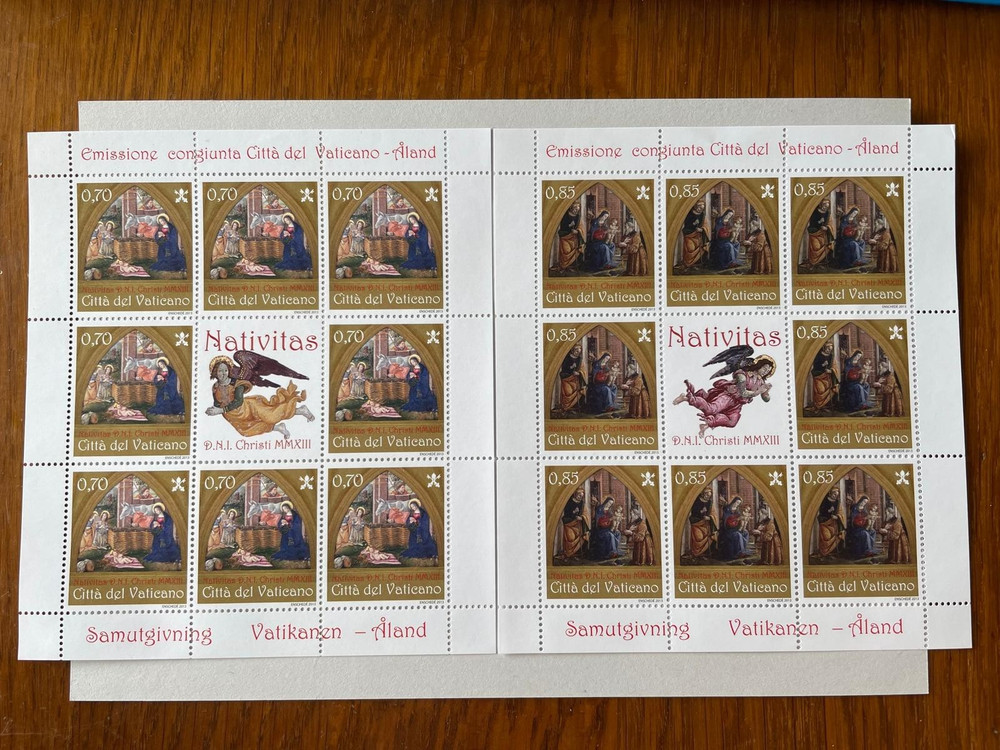 VATICAN 2013 ALAND Joint Issue, CHRISTMAS MINI SHEETS
