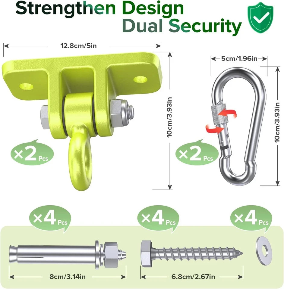 Swing Hangers for Wooden Sets Pack of 2 Heavy Duty Swingset Hardware with Lockin