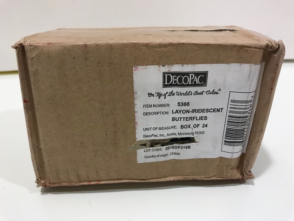 Decopac Layon Iridescent 4" Butterflies 24 Pack