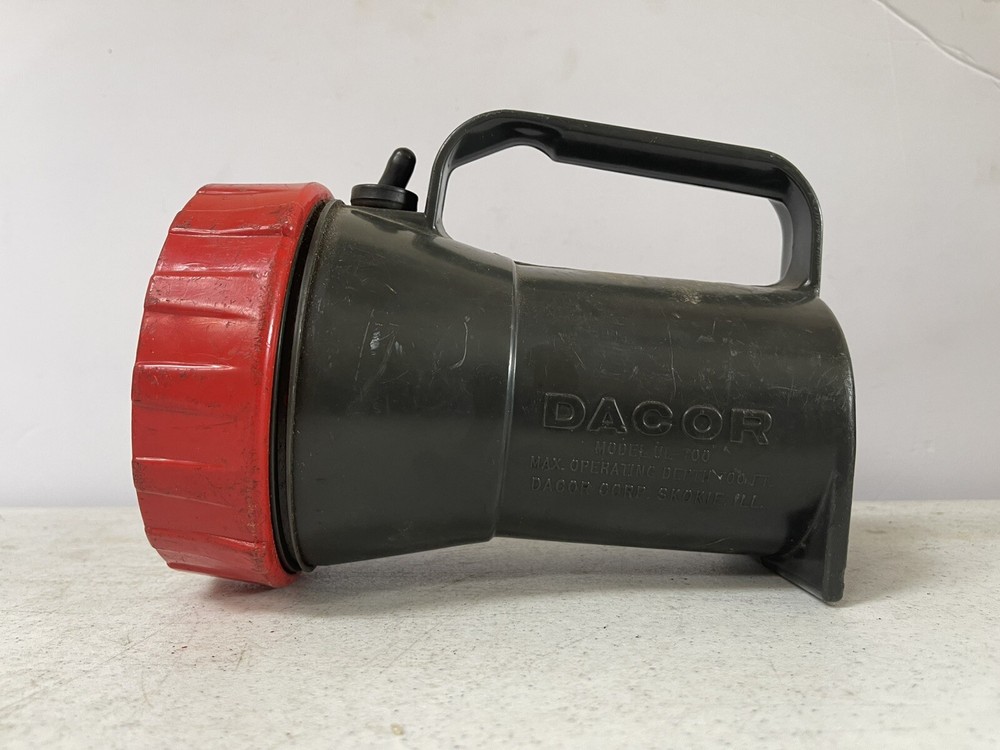 Vintage Dacor Scuba Diving UL-700 Underwater Flashlight. Untested