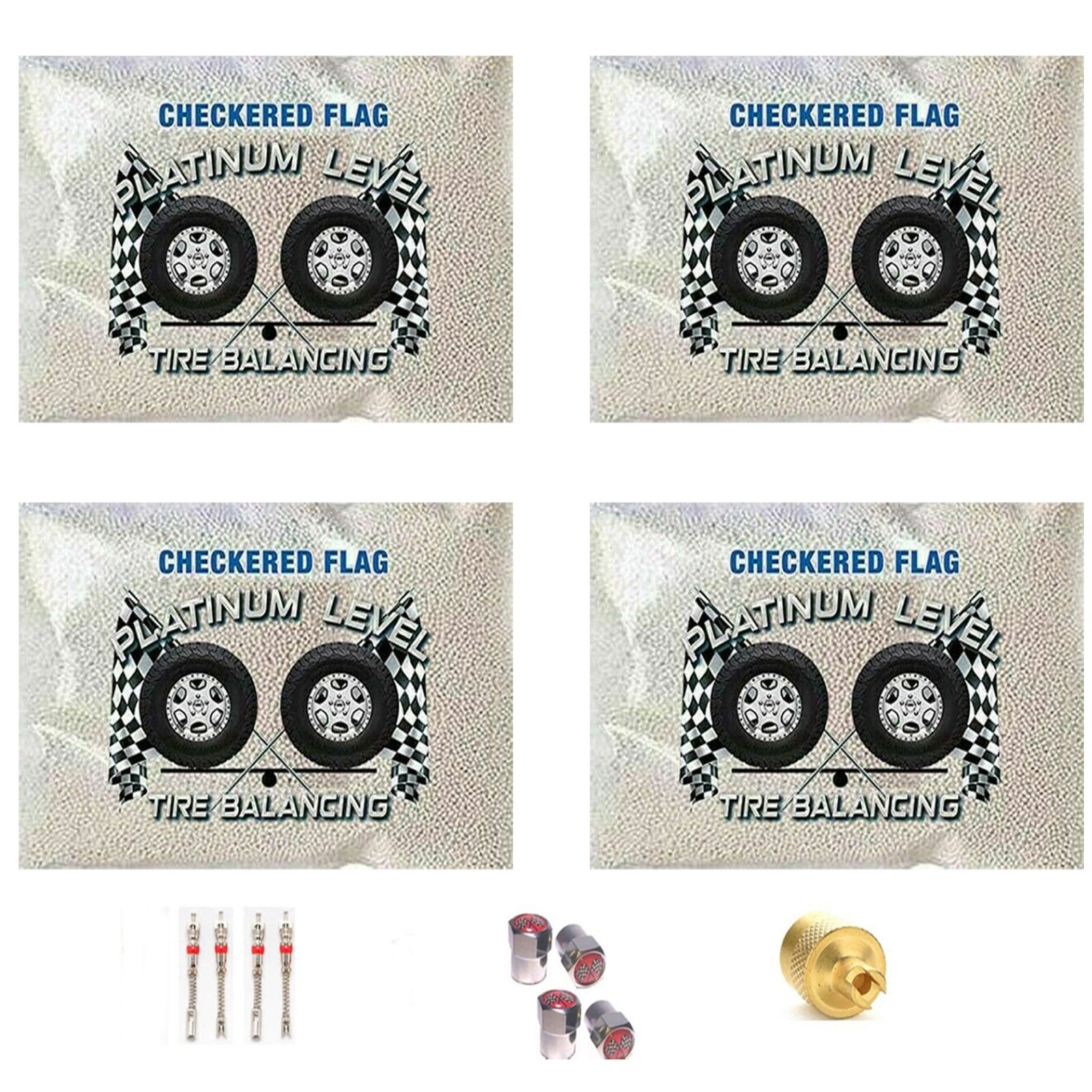 4-6oz Tire Balance Beads include 6 ounce Balancing Bags for the Wheel Assembly