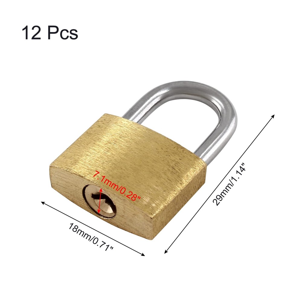 12 Pieces Mini Locks with Keys, Small Solid Brass Padlock Suitcase Locks for ...
