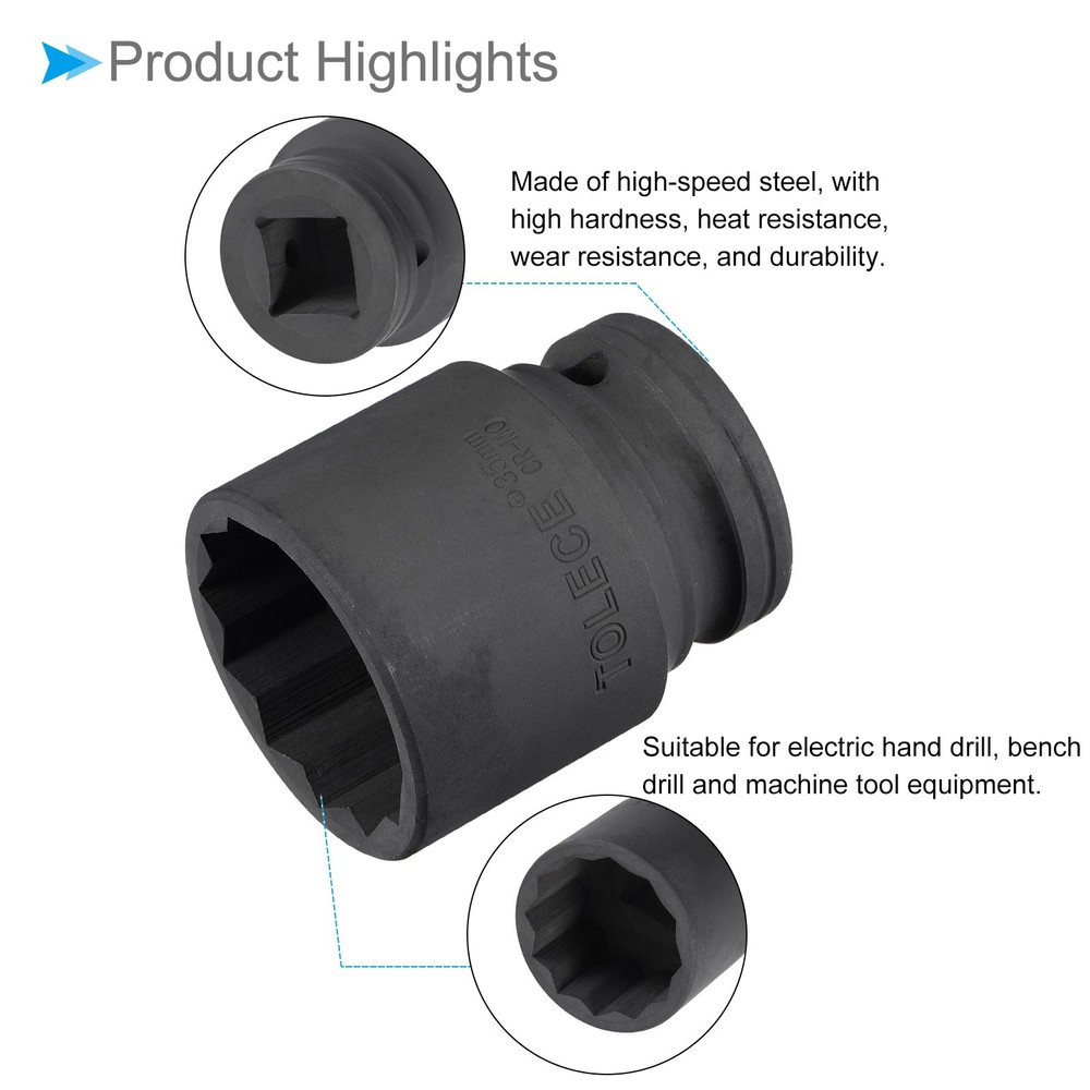 Impact Socket 3/4" Drive 35mm Socket 56mm 12 Point for DIY Hand Making