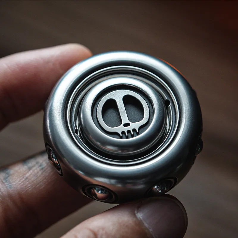 LAUTIE SAM Ring Metal Gyro Fidget Spinner Devil's Son EDC Finger Rotation Toys