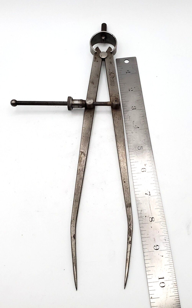 STARRETT 83B Yankee Spring Divider 10” Flat Leg, Spring Nut – USA