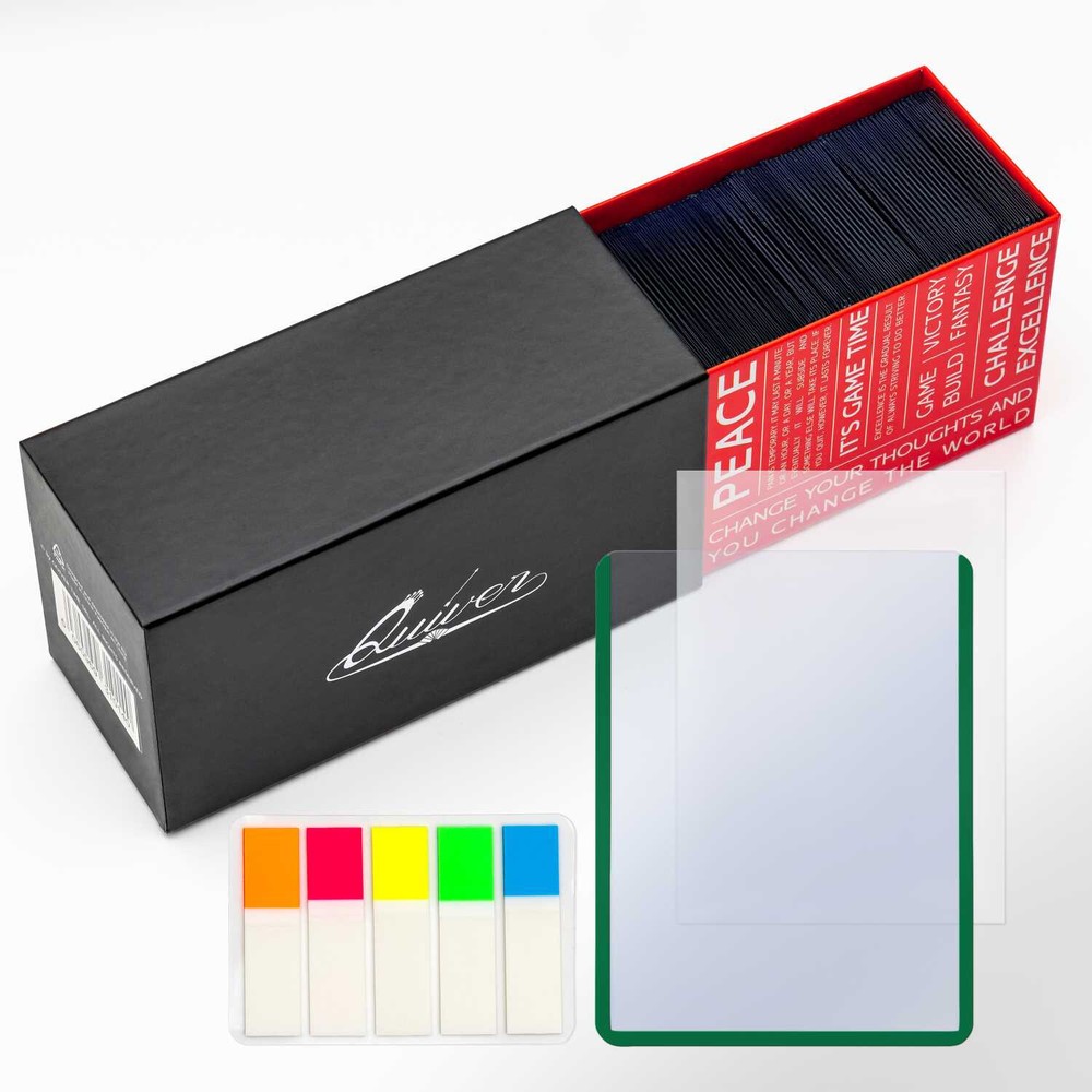 Quiver 100 Count Top Loader for Cards + 100 Soft Card Sleeves + 100 Pull-Tabs