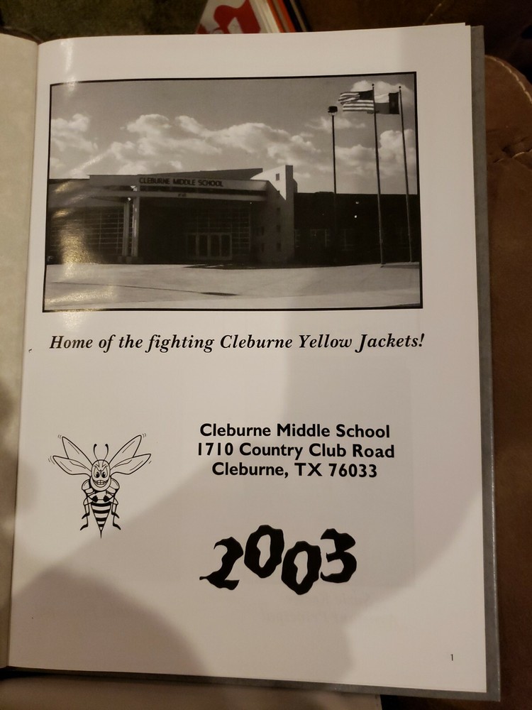 2003 Cleburne Middle School Yearbook,Texas