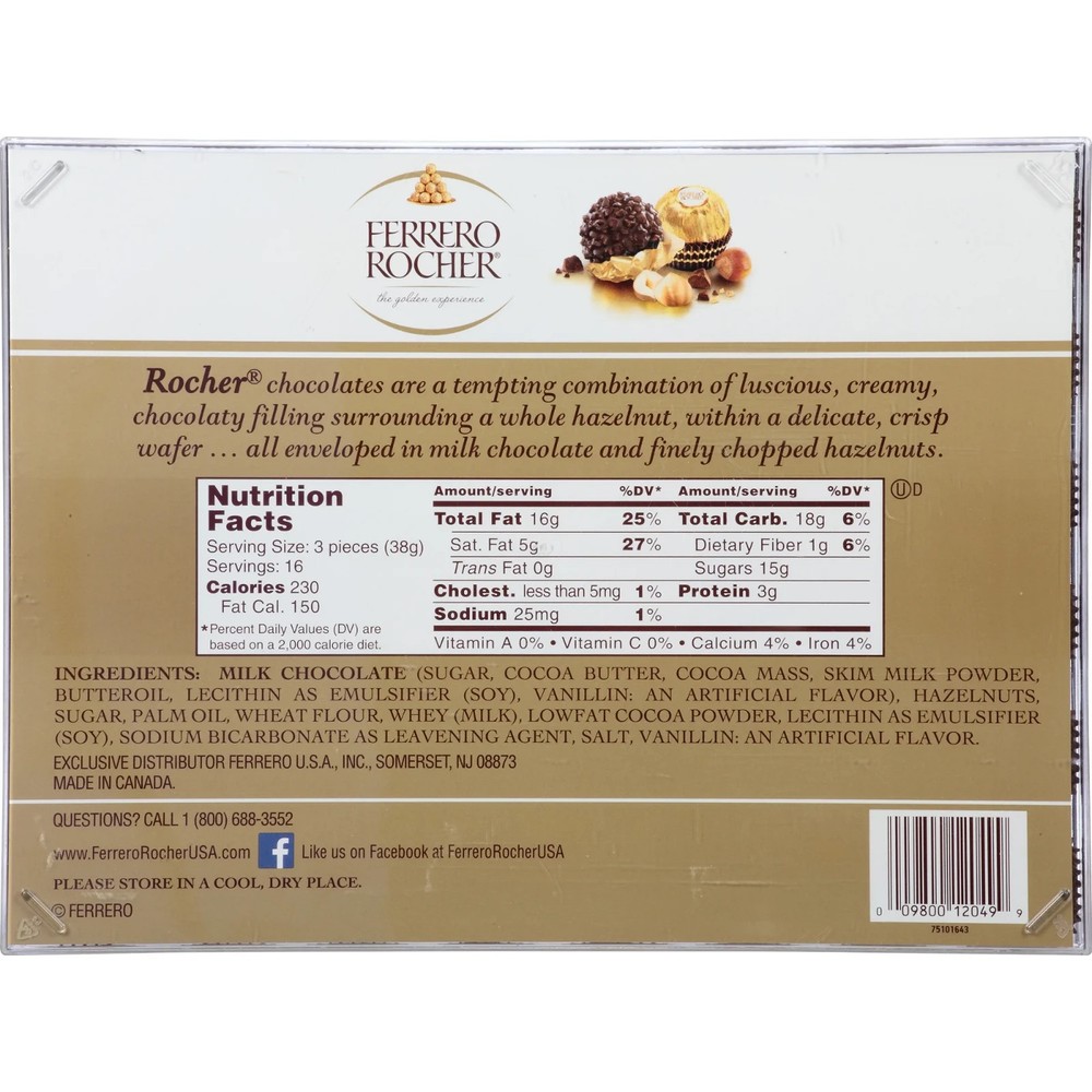 Ferrero Rocher Fine Hazelnut Chocolates 48 Pieces Gift Box