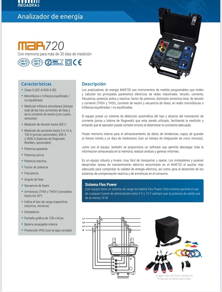 Megabras Tentech MAR-720 Three-Phase Power Quality Analyzer