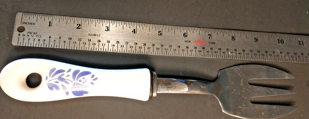 Pfaltzgraff Yorktowne Ceramic Handle Serving Fork 10.25" long