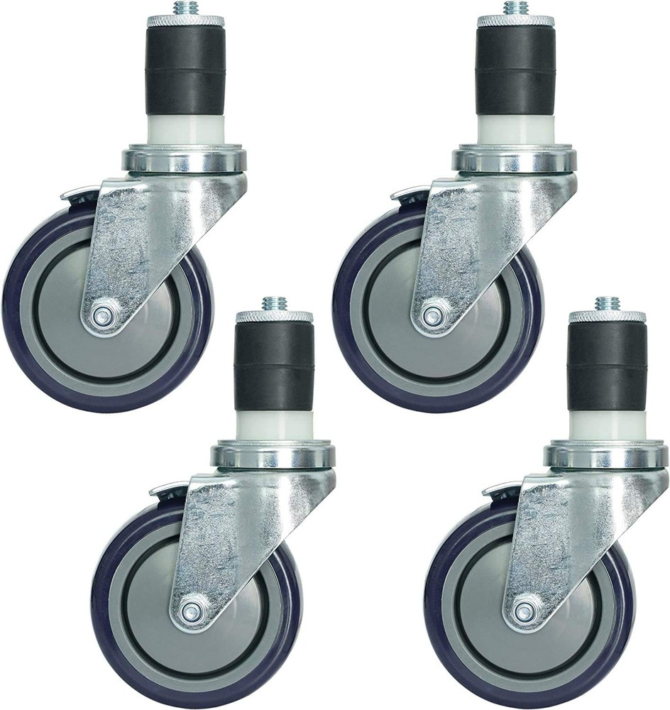MySit 4 inch Work Table Caster Wheels for Commercial Kitchen Prep black