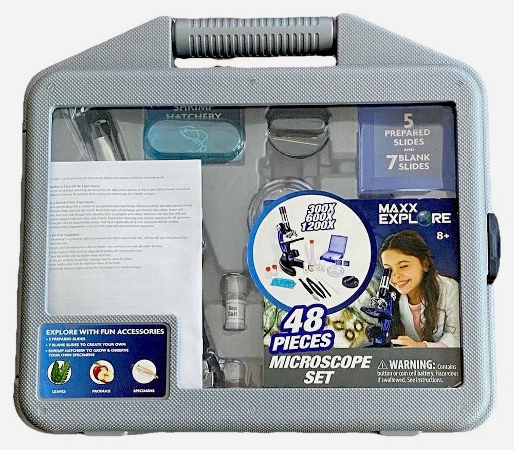 Maxx Explore One 48 Piece Set, Microscope +Accessories In Case Never Used