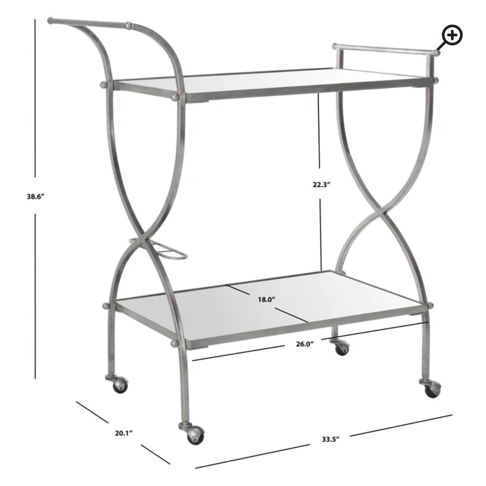 Silver and Mirror Bar Cart
