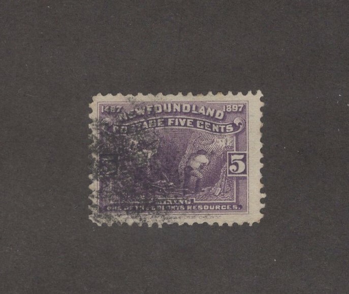 Newfoundland Scott 65 - Mining. 5 Cent Single. Used.  #02 NEWF65