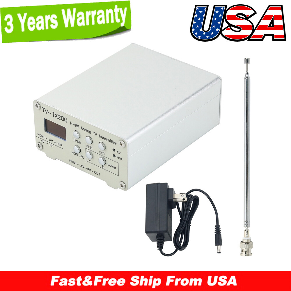 TV-TX200 VHF/UHF Analog TV Transmitter Support HD/AV Input Analog Signal #US=
