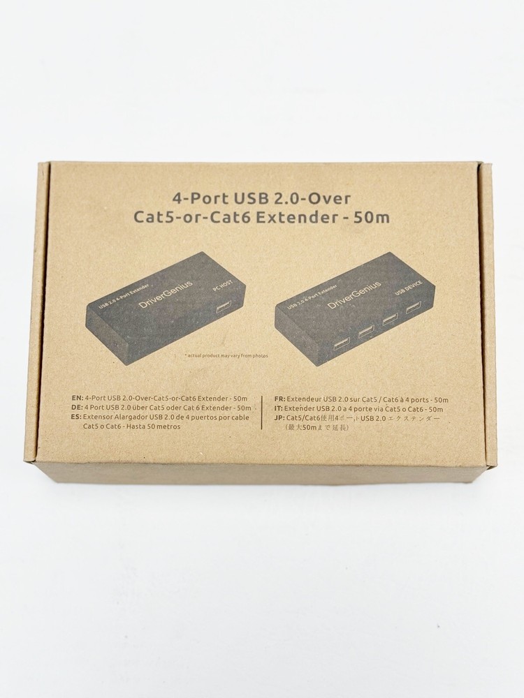 New - DriverGenius NT100 4-Port USB 2.0 Extender Adapter Kit Cat5